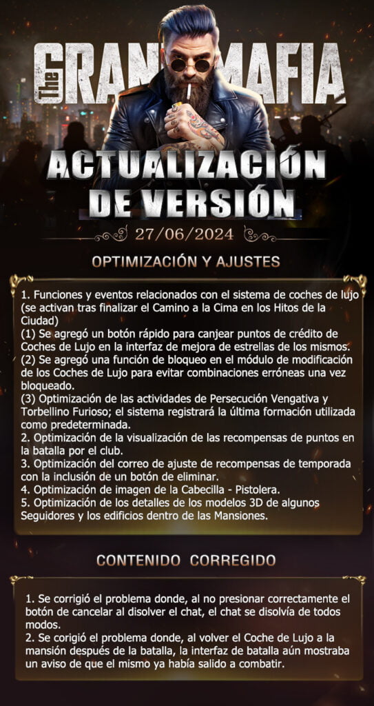 the grand mafia top actualización de versión 27-06-2024